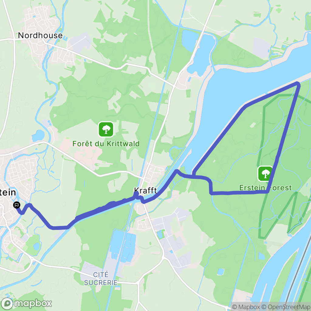 Erstein : carte du parcours de randonnée - France