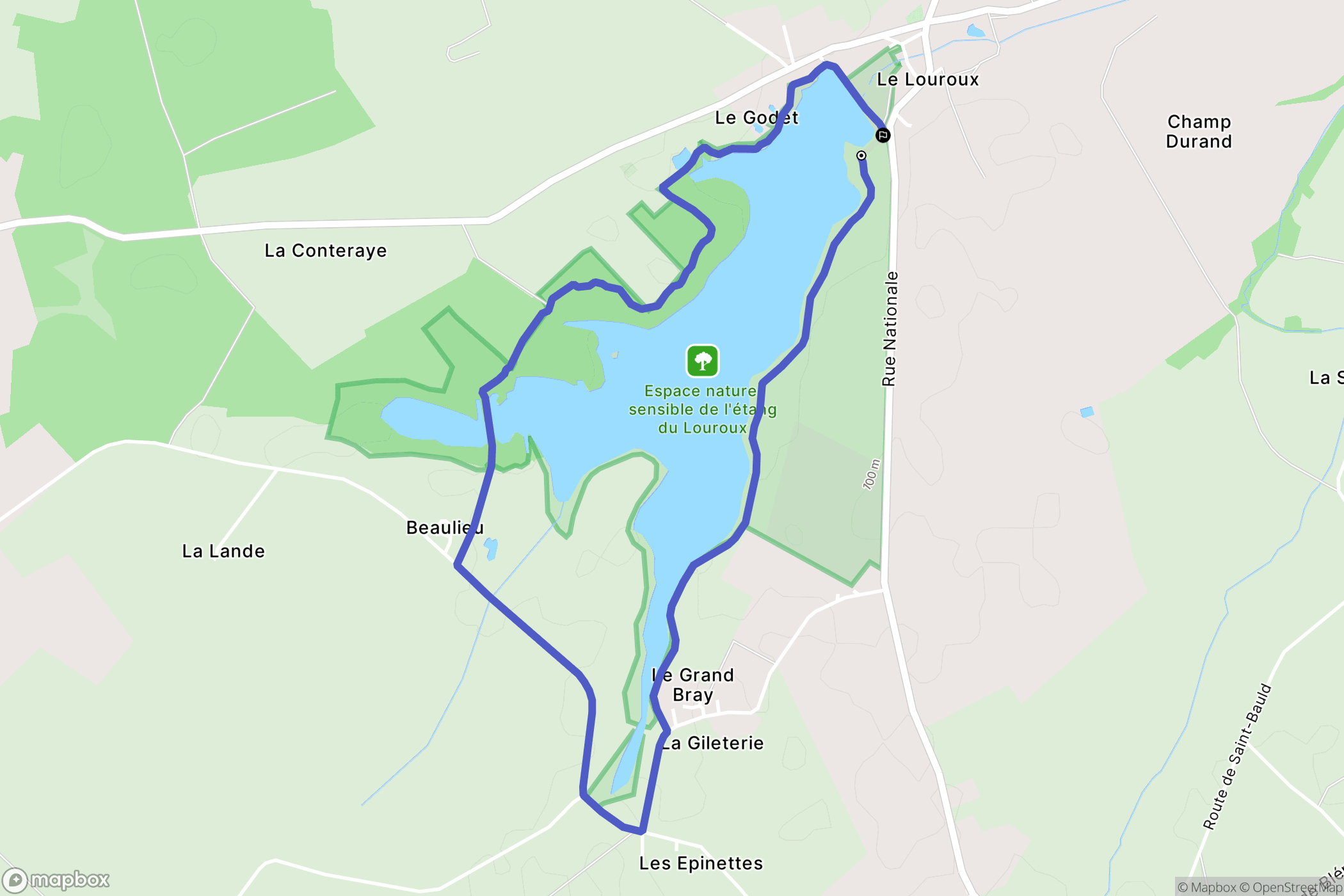 Manthelan : carte du parcours de randonnée - France