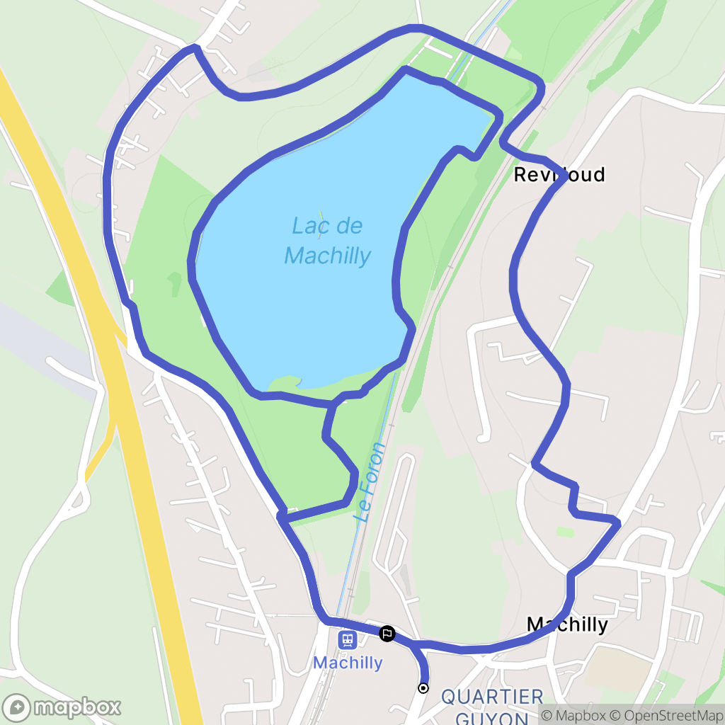 Machilly : carte du parcours de randonnée - France