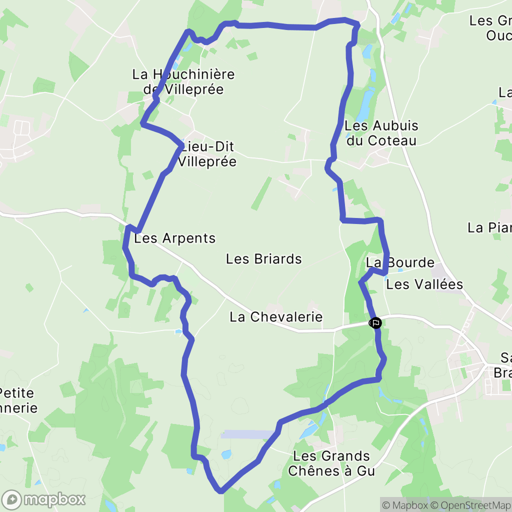 Saint-Branchs : carte du parcours de randonnée - France