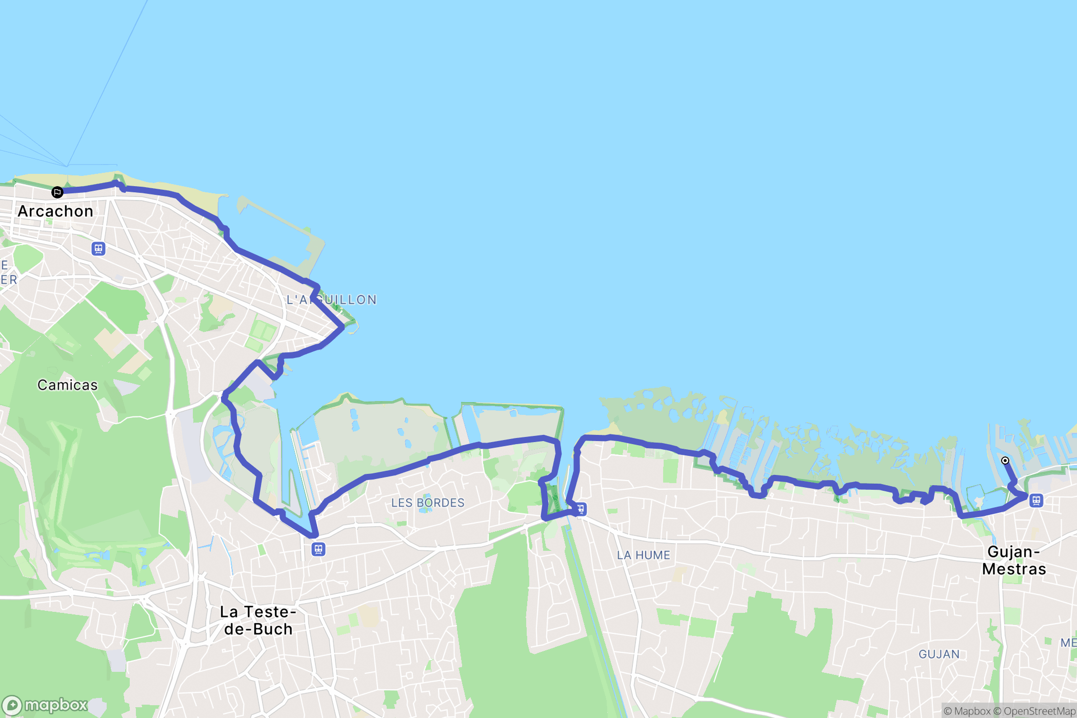 Gujan-Mestras : carte du parcours de randonnée - France