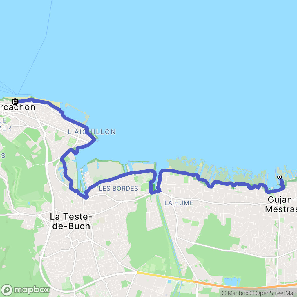 Gujan-Mestras : carte du parcours de randonnée - France