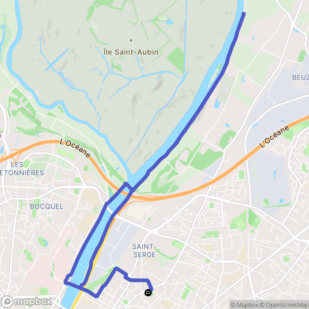 Angers : carte du parcours de randonnée - France