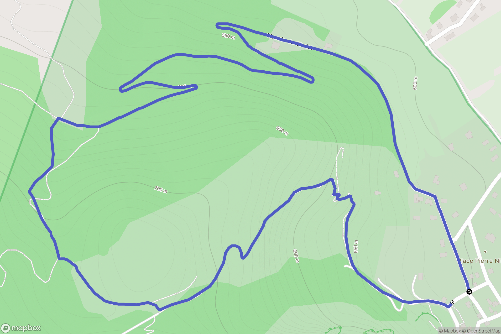 Quié : carte du parcours de randonnée - France