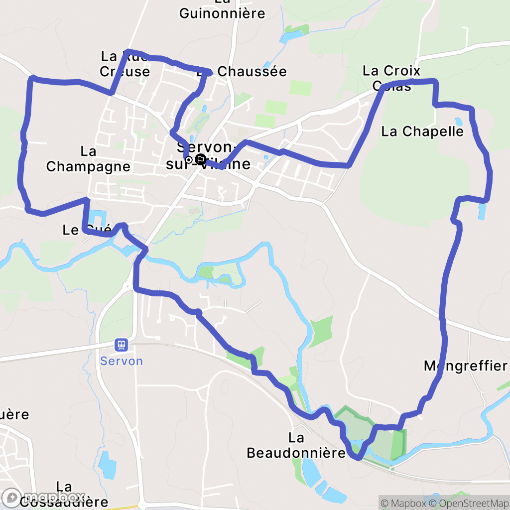 Servon-sur-Vilaine : carte du parcours de randonnée - France