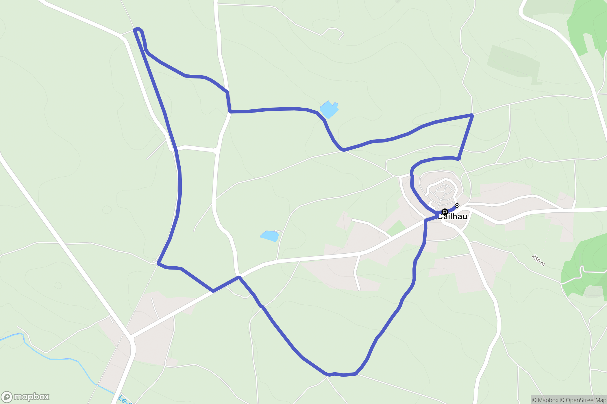 Cailhau : carte du parcours de randonnée - France