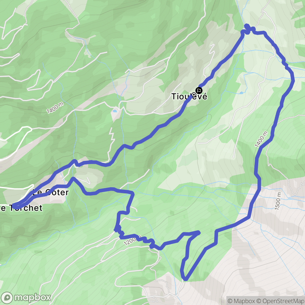 Montsapey : carte du parcours de randonnée - France