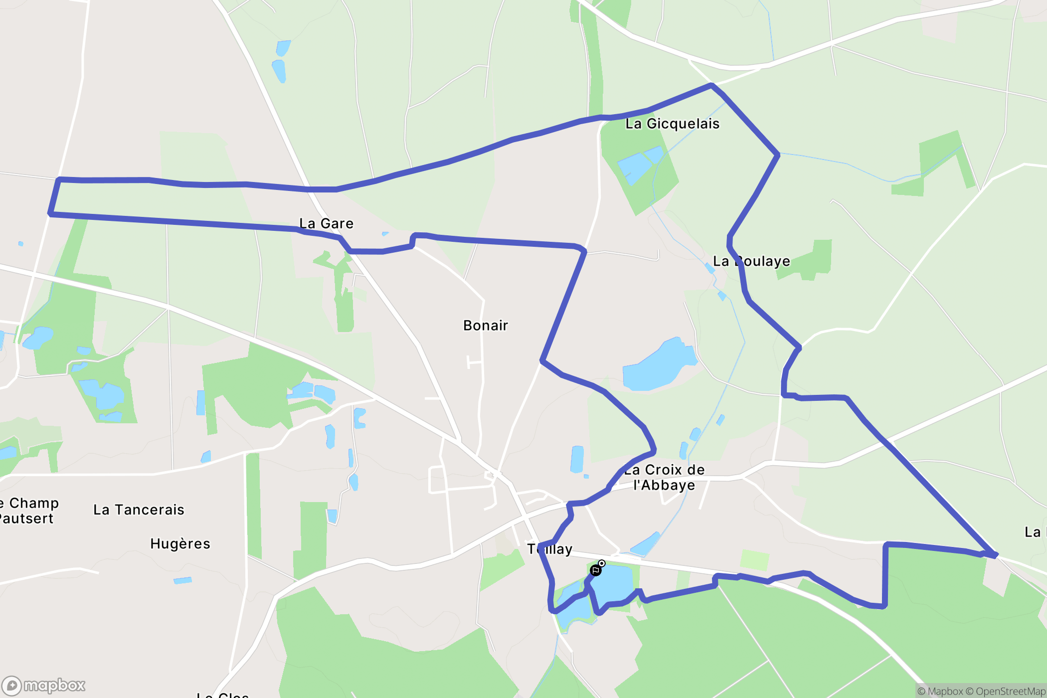 Teillay : carte du parcours de randonnée - France