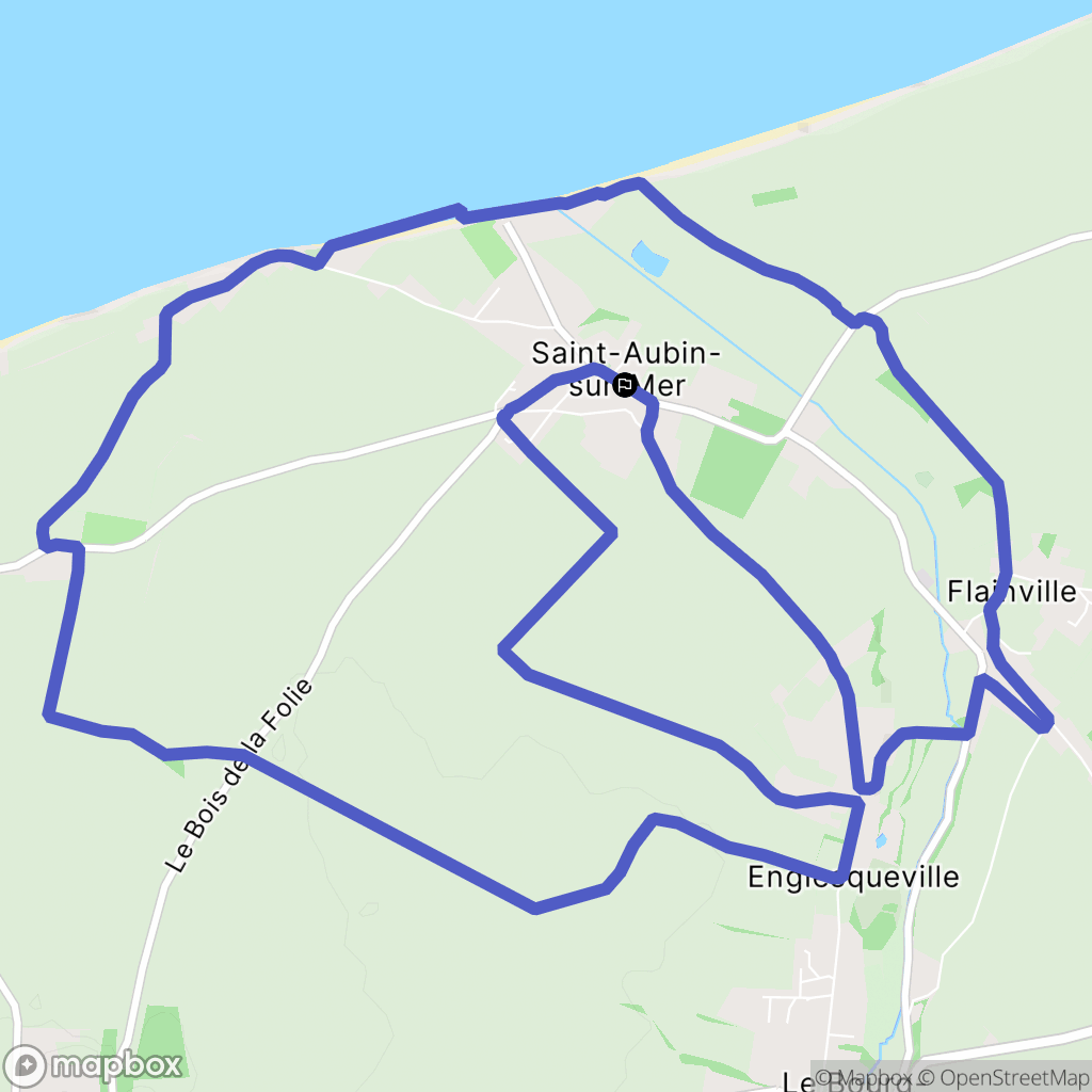 Saint-Aubin-sur-Mer : carte du parcours de randonnée - France