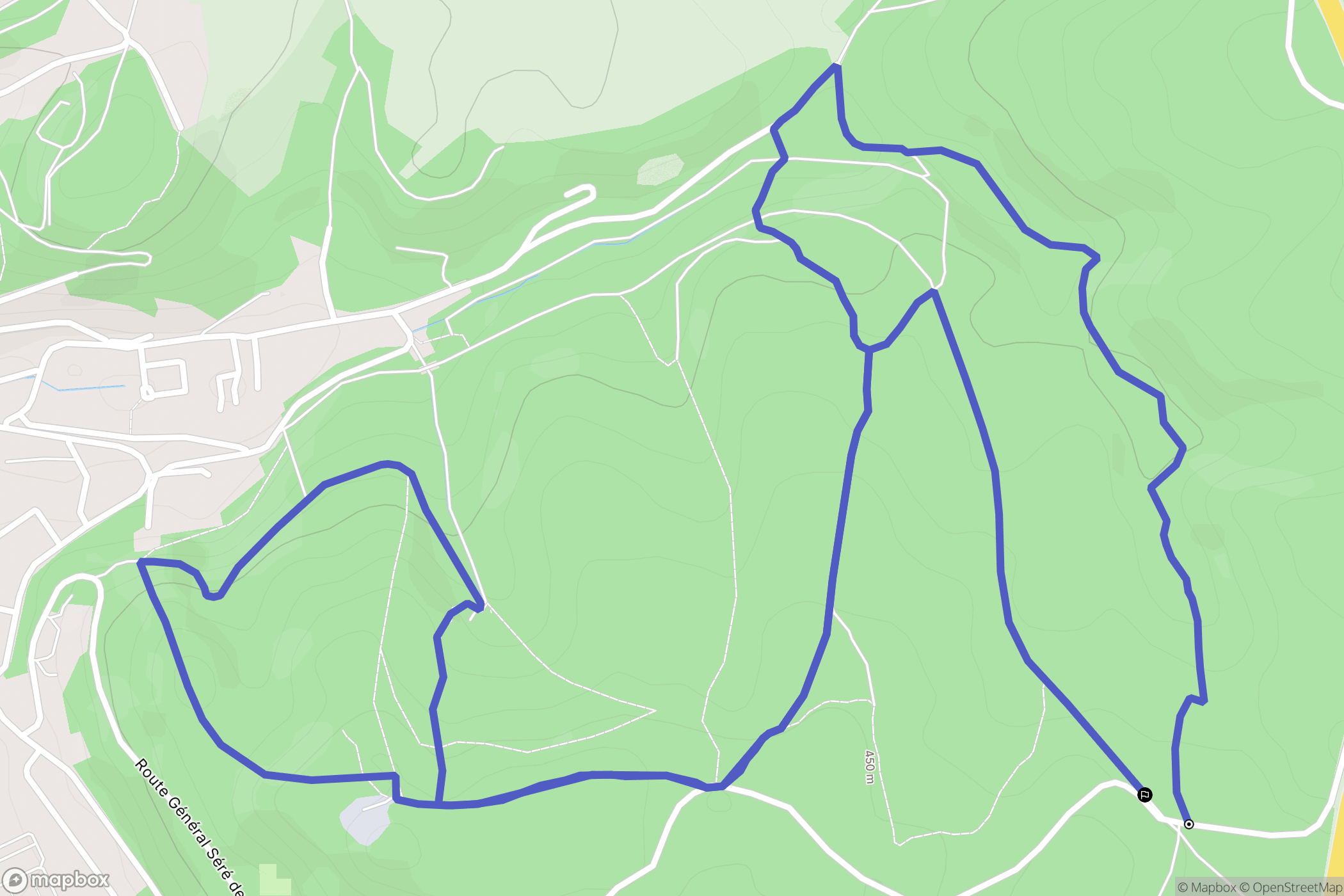 Épinal : carte du parcours de randonnée - France