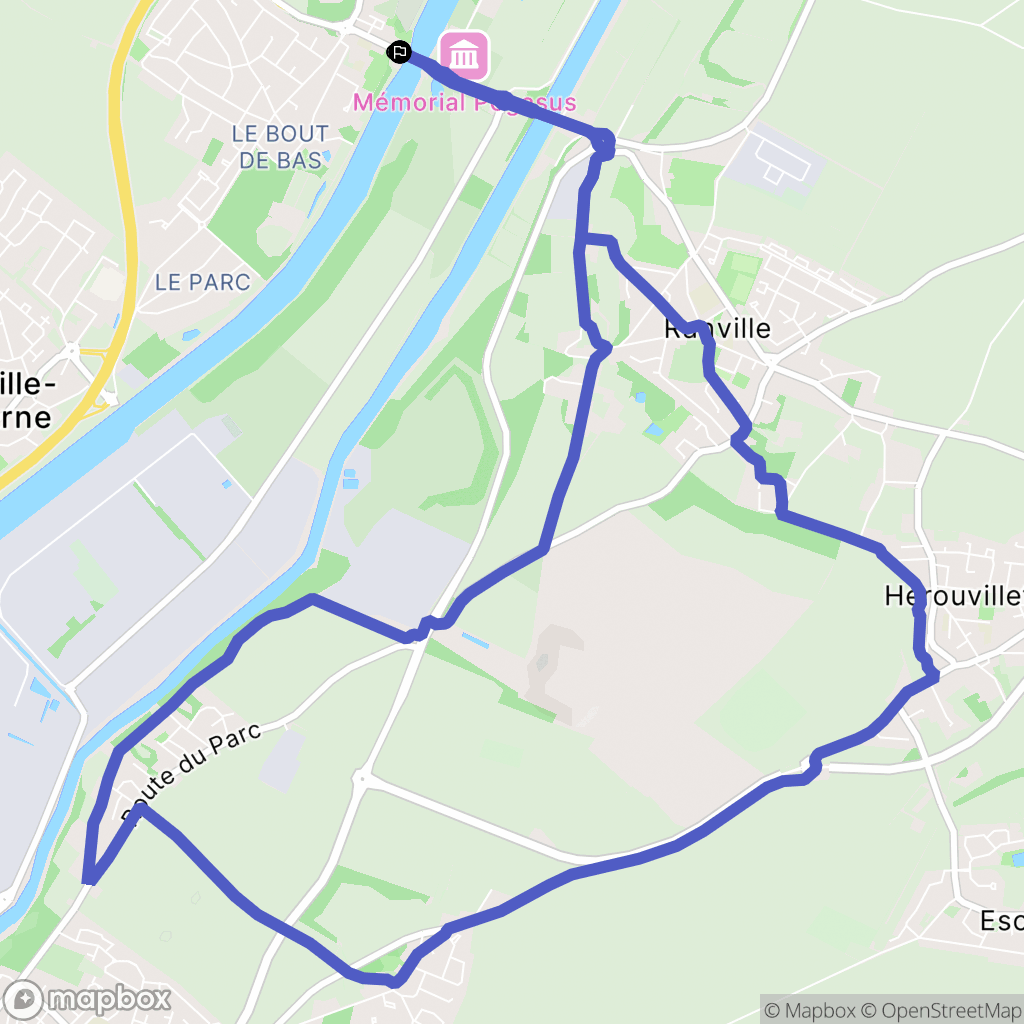 Bénouville : carte du parcours de randonnée - France