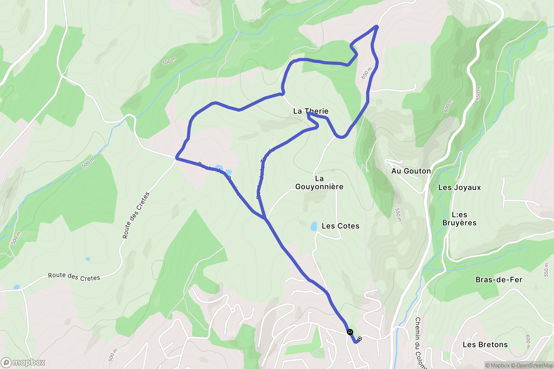 L'Etrat : carte du parcours de randonnée - France