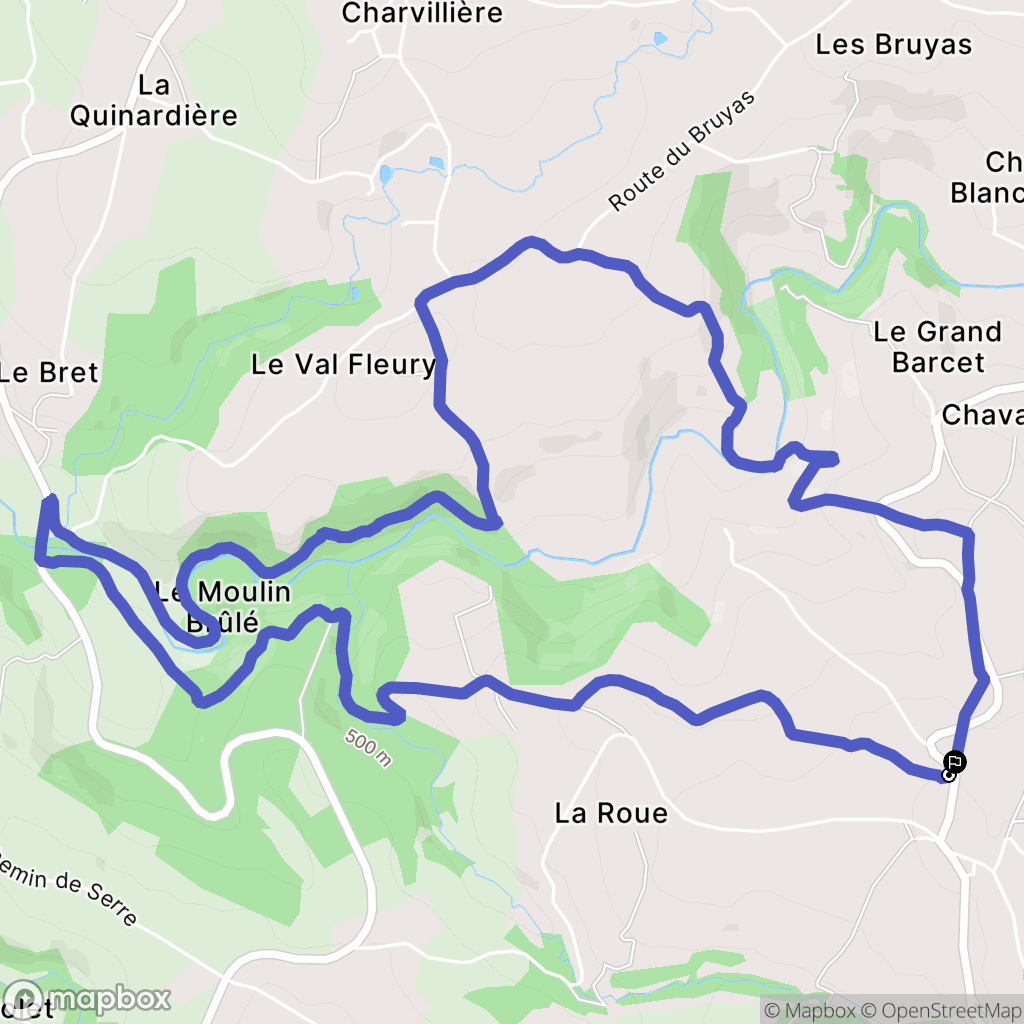Chevrières : carte du parcours de randonnée - France