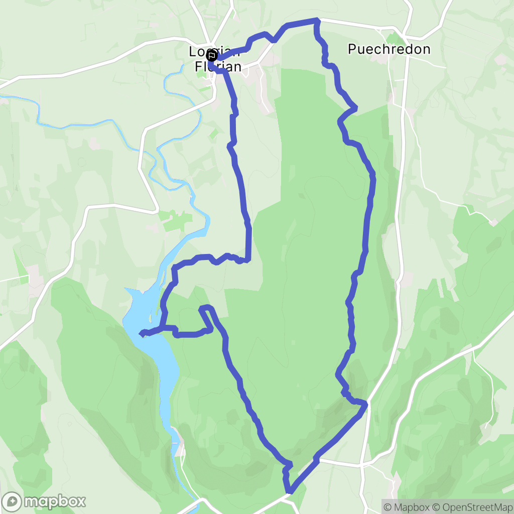 Logrian-Florian : carte du parcours de randonnée - France