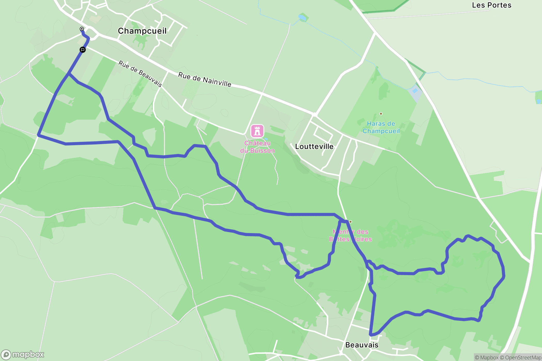 Champcueil : carte du parcours de randonnée - France