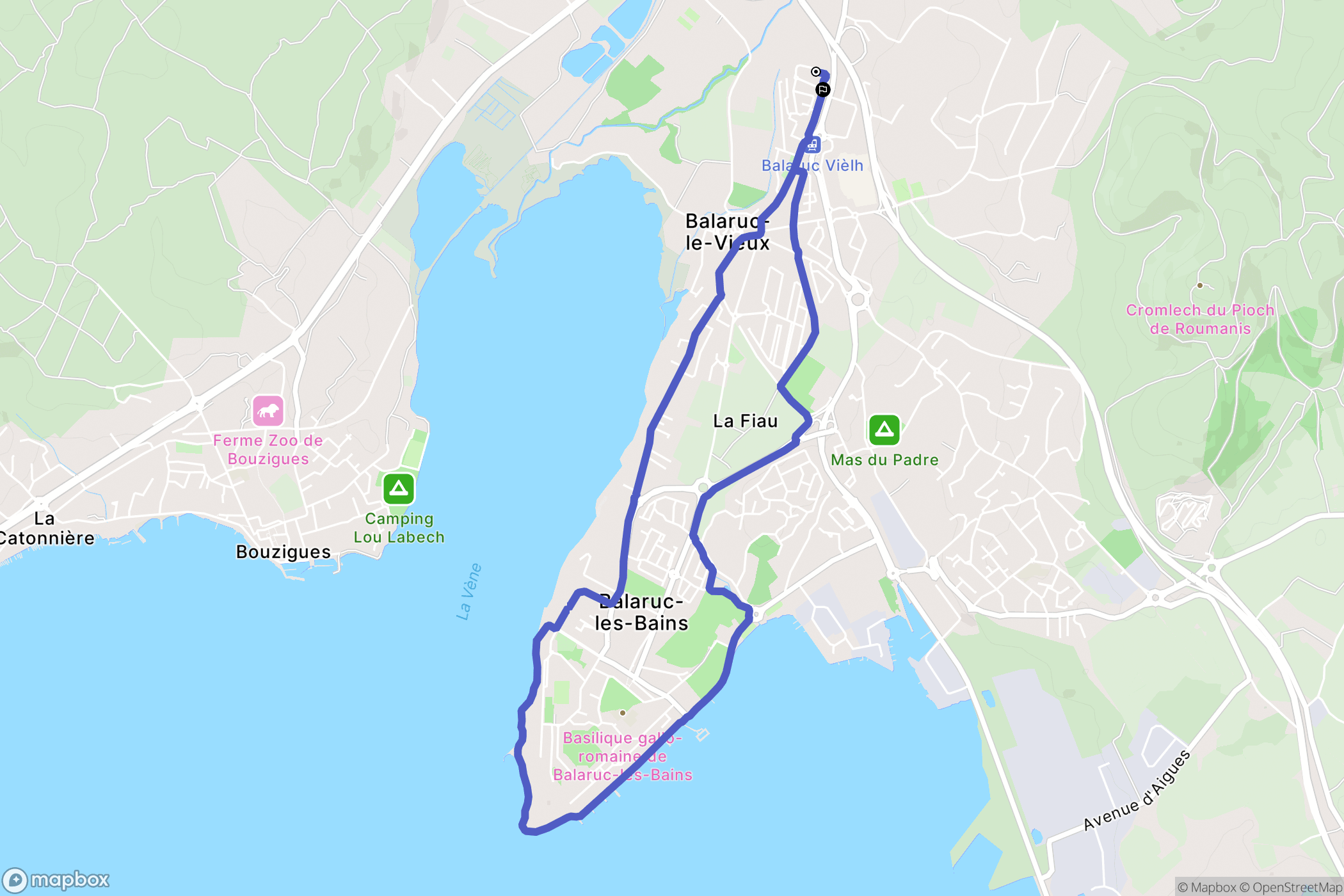 Balaruc-le-Vieux : carte du parcours de randonnée - France