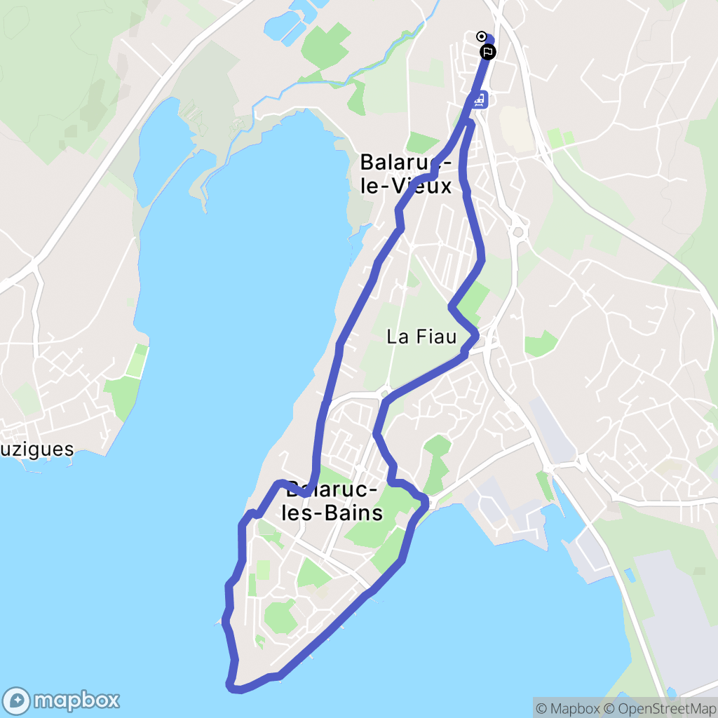 Balaruc-le-Vieux : carte du parcours de randonnée - France