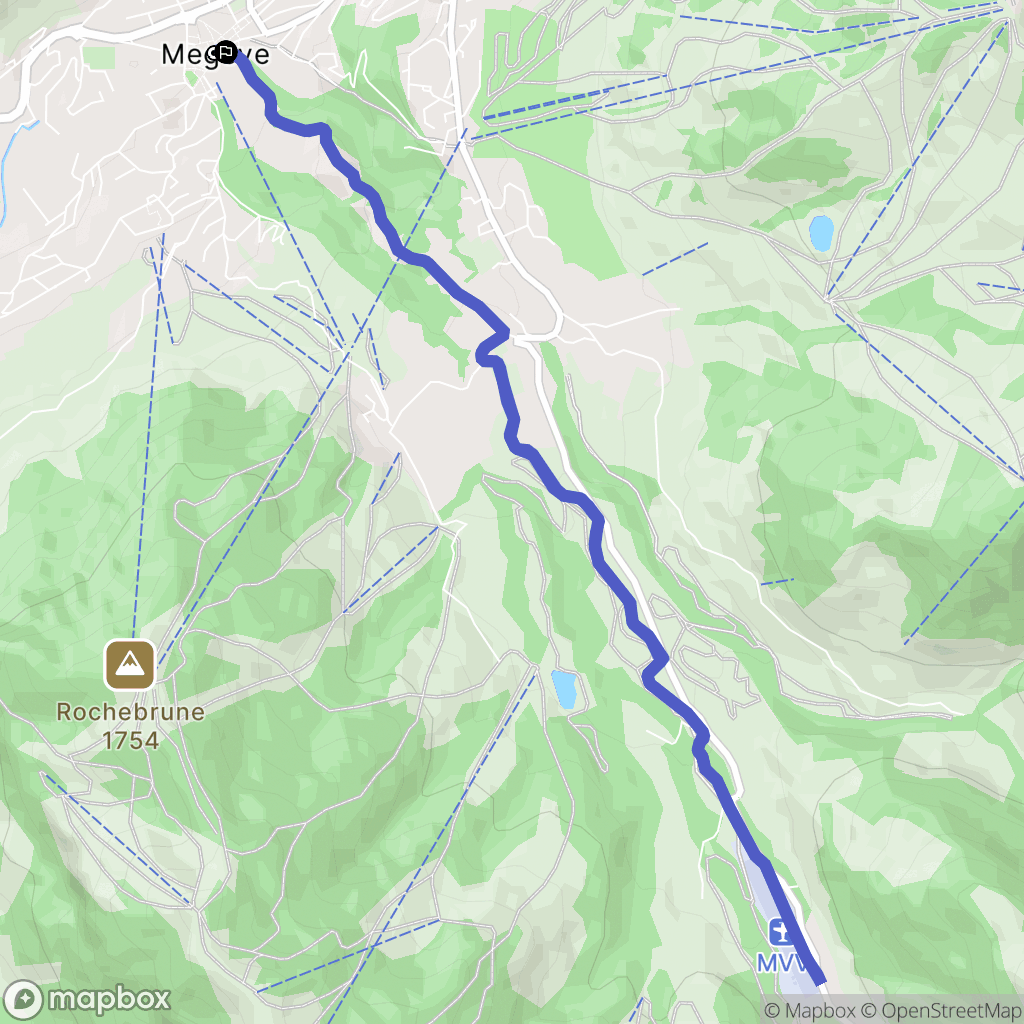 Megève : carte du parcours de randonnée - France