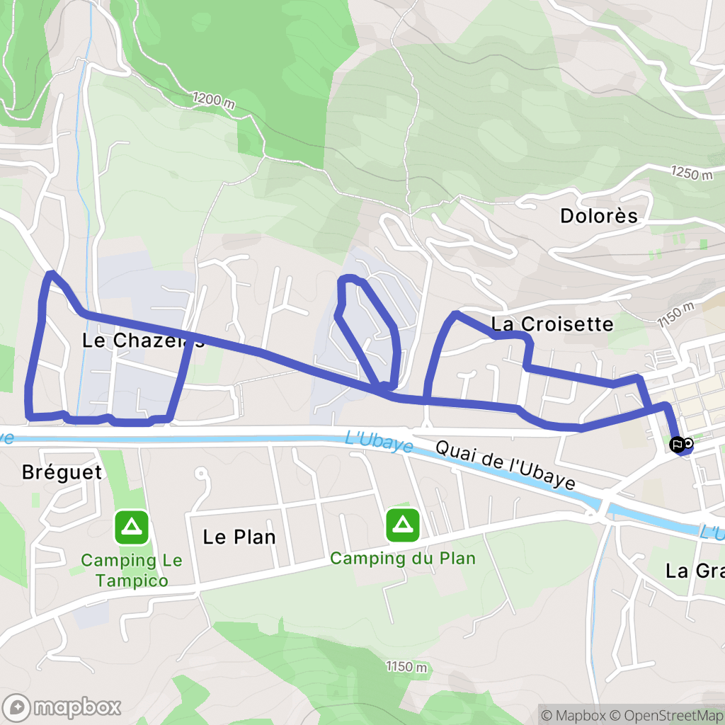 Barcelonnette : carte du parcours de randonnée - France