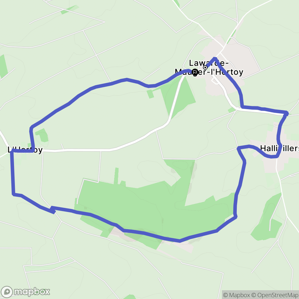 Lawarde-Mauger-l'Hortoy : carte du parcours de randonnée - France