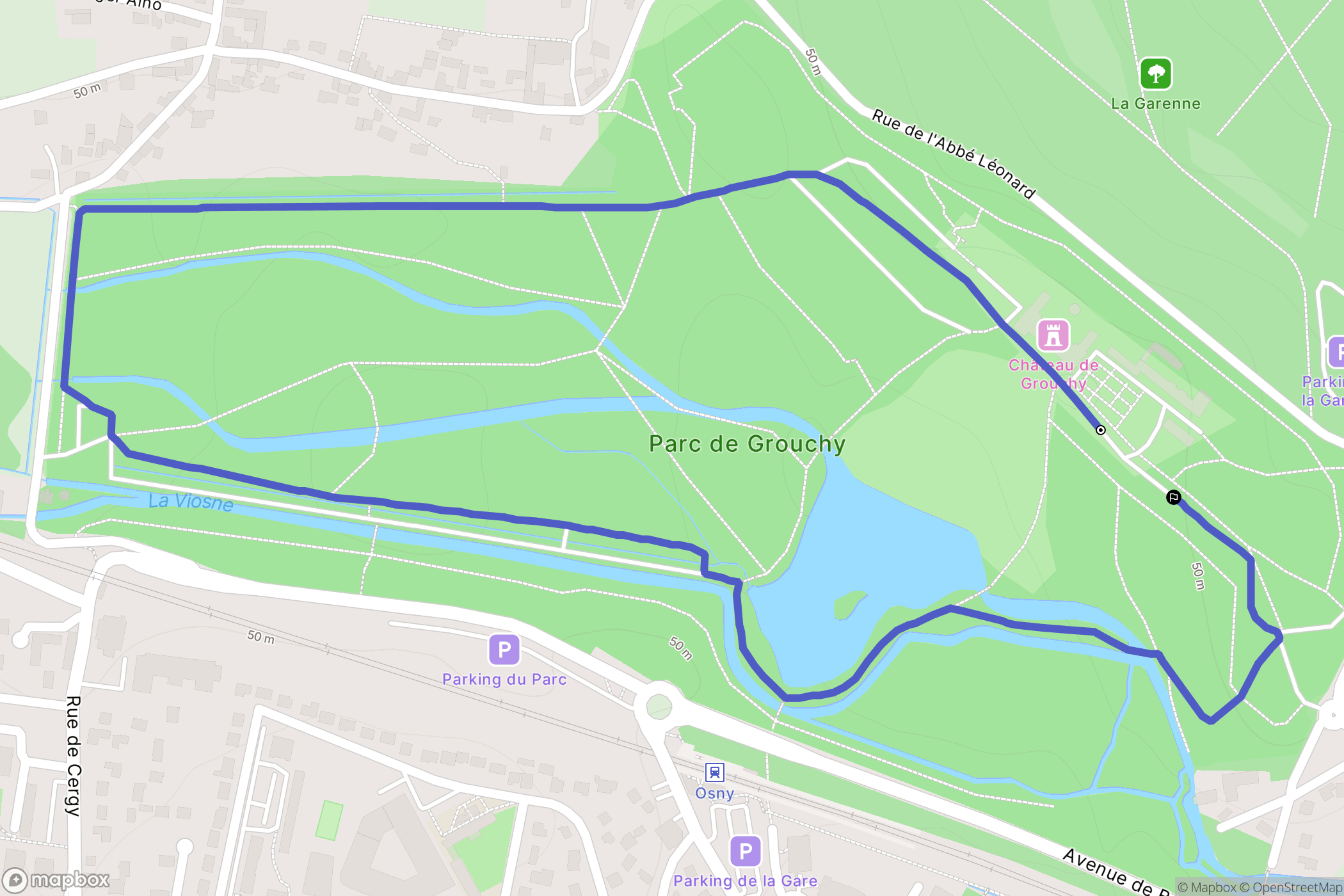 Osny : carte du parcours de randonnée - France
