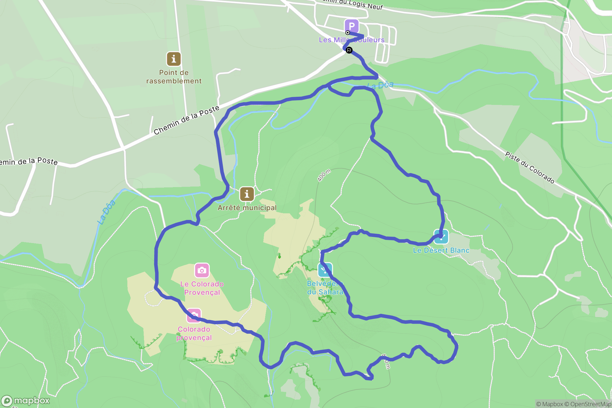 Rustrel : carte du parcours de randonnée - France