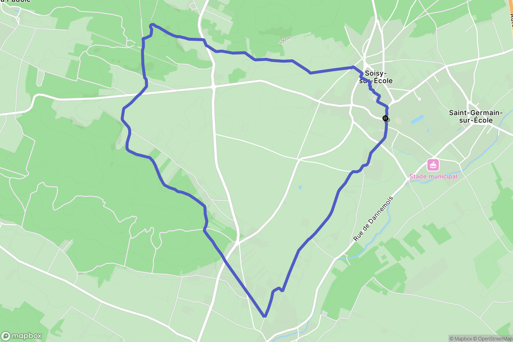 Soisy-sur-École : carte du parcours de randonnée - France