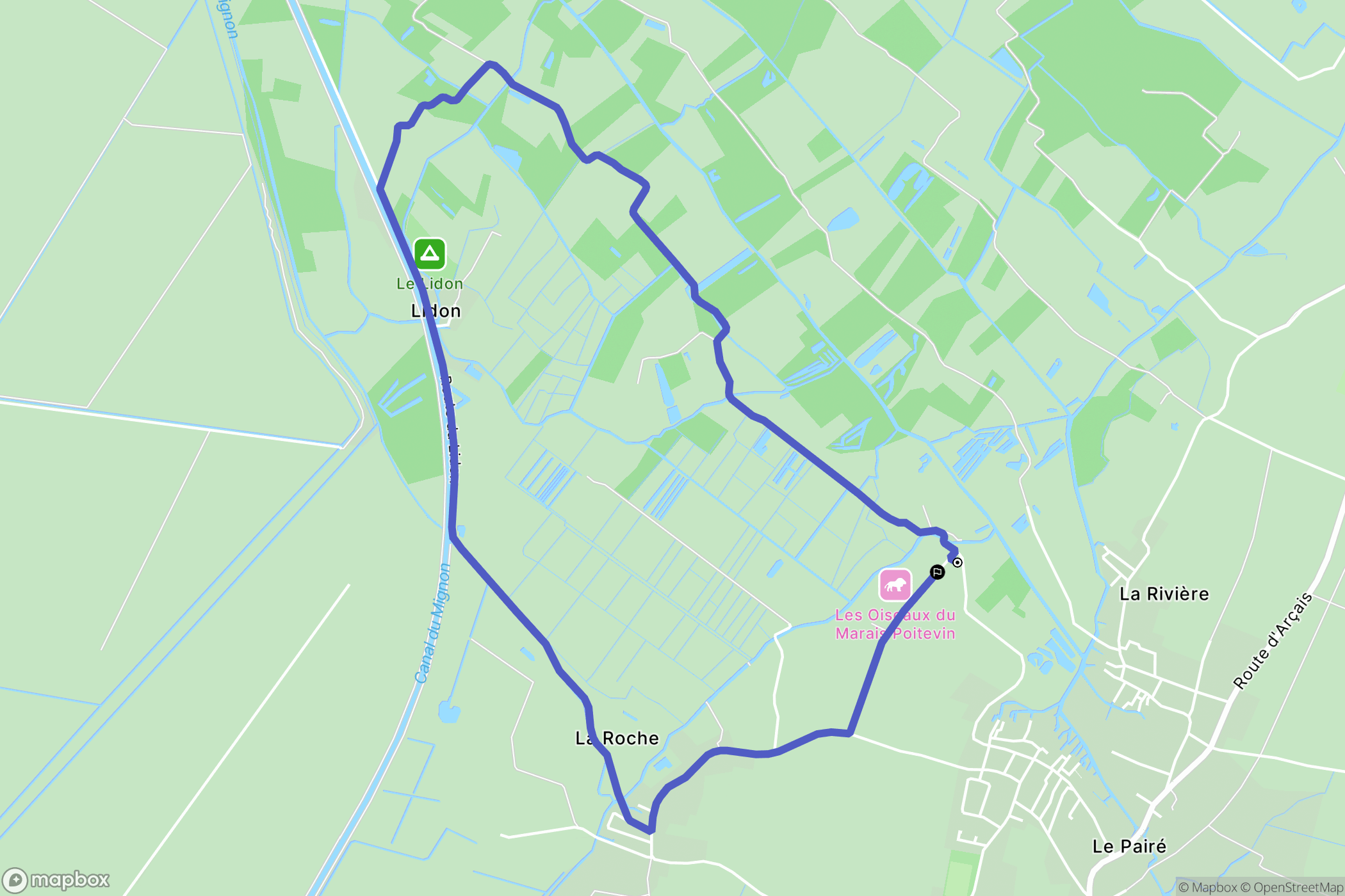 Saint-Hilaire-la-Palud : carte du parcours de randonnée - France