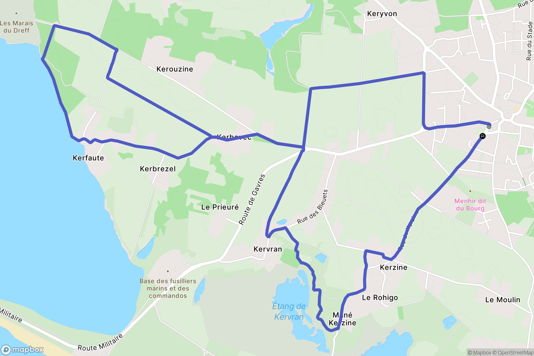 Plouhinec : carte du parcours de randonnée - France