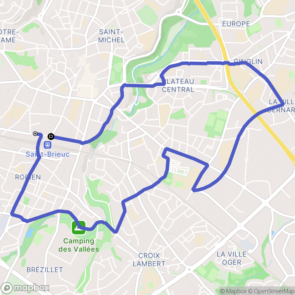 Saint-Brieuc : carte du parcours de randonnée - France