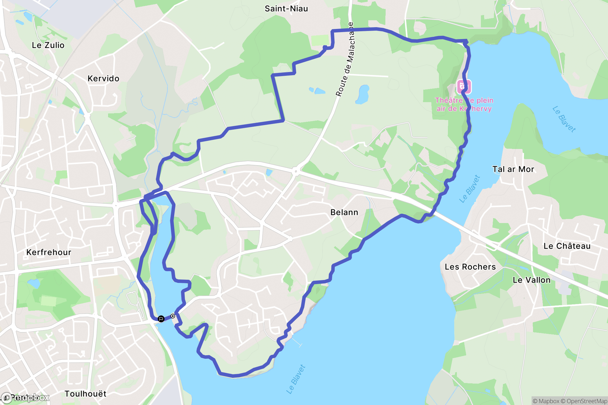 Lanester : carte du parcours de randonnée - France