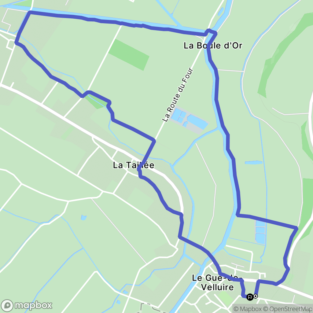 Le Gué-de-Velluire : carte du parcours de randonnée - France