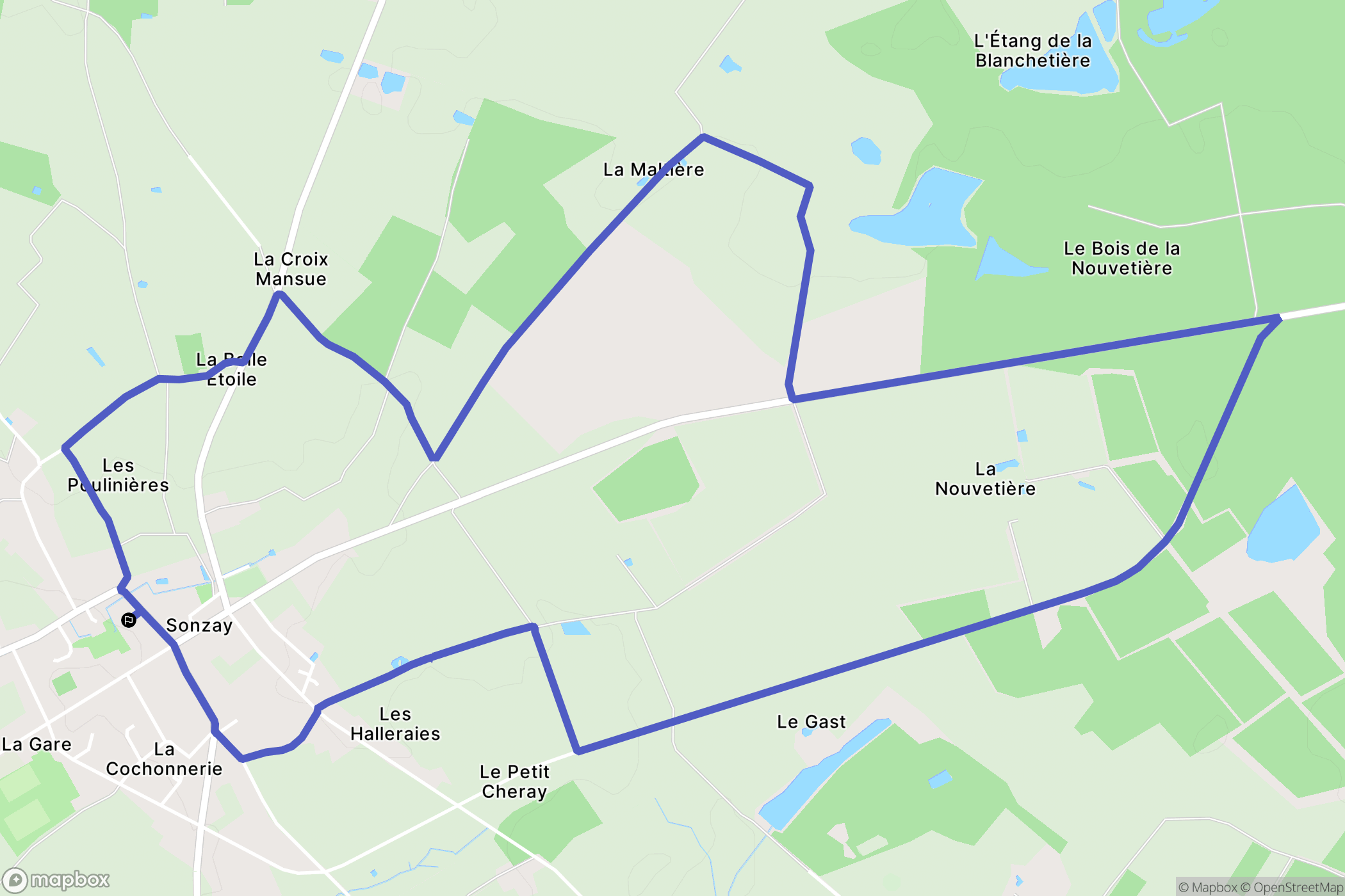 Sonzay : carte du parcours de randonnée - France