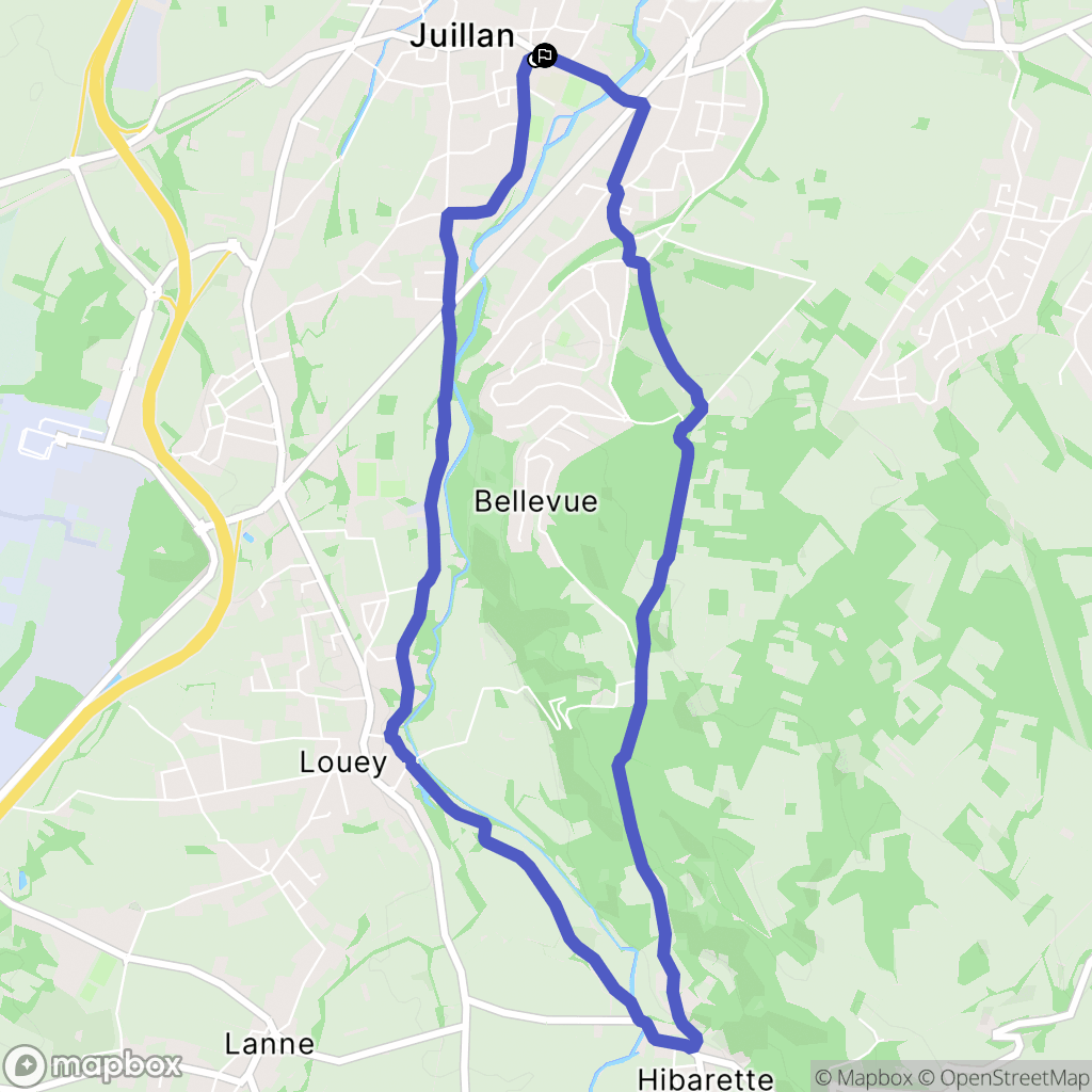 Juillan : carte du parcours de randonnée - France