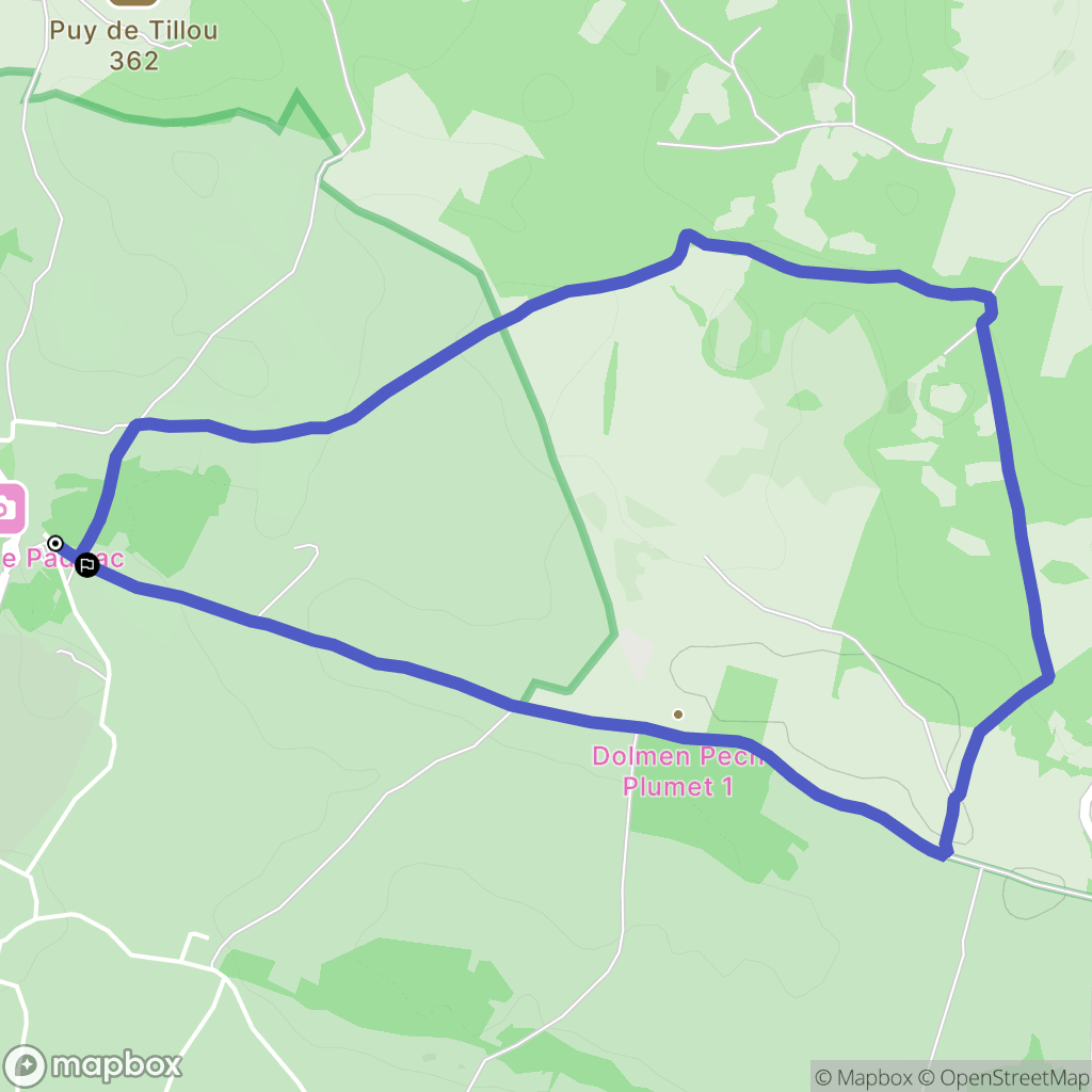 Padirac : carte du parcours de randonnée - France