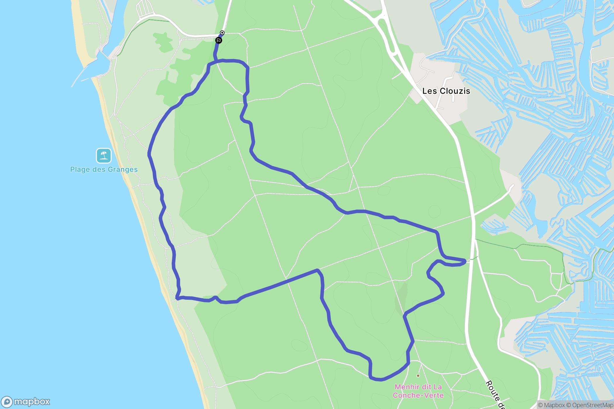 Les Sables-d'Olonne : carte du parcours de randonnée - France