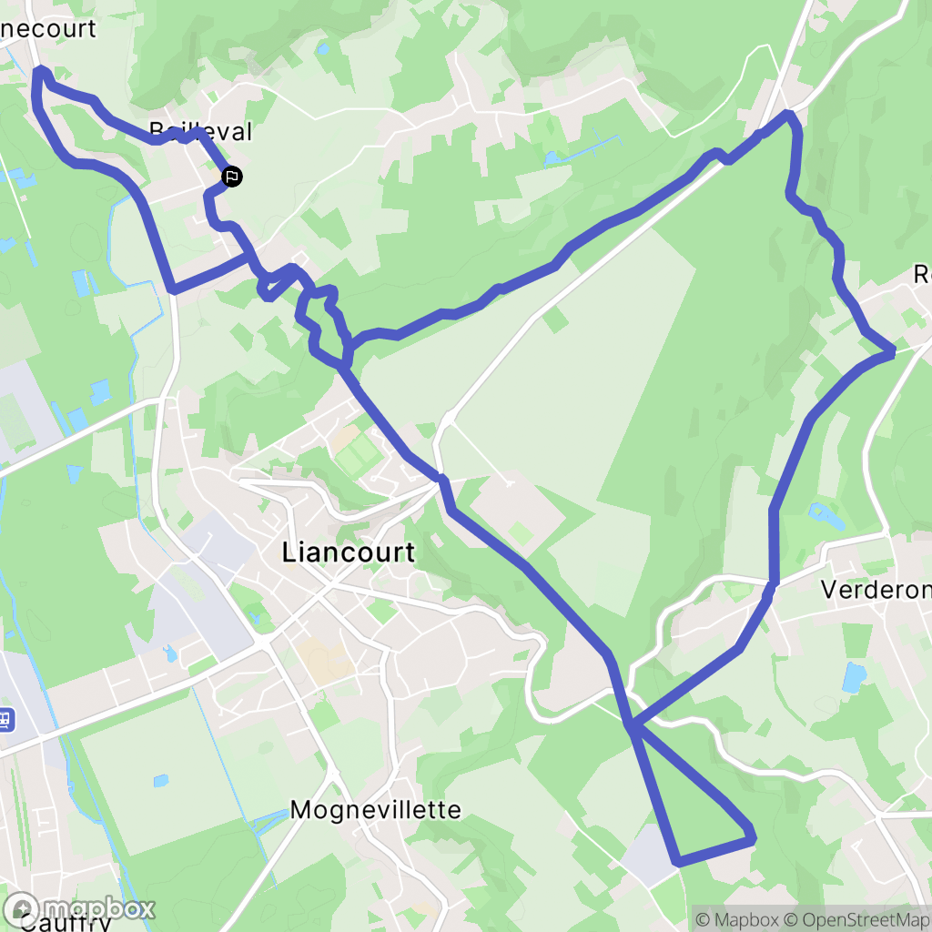 Bailleval : carte du parcours de randonnée - France