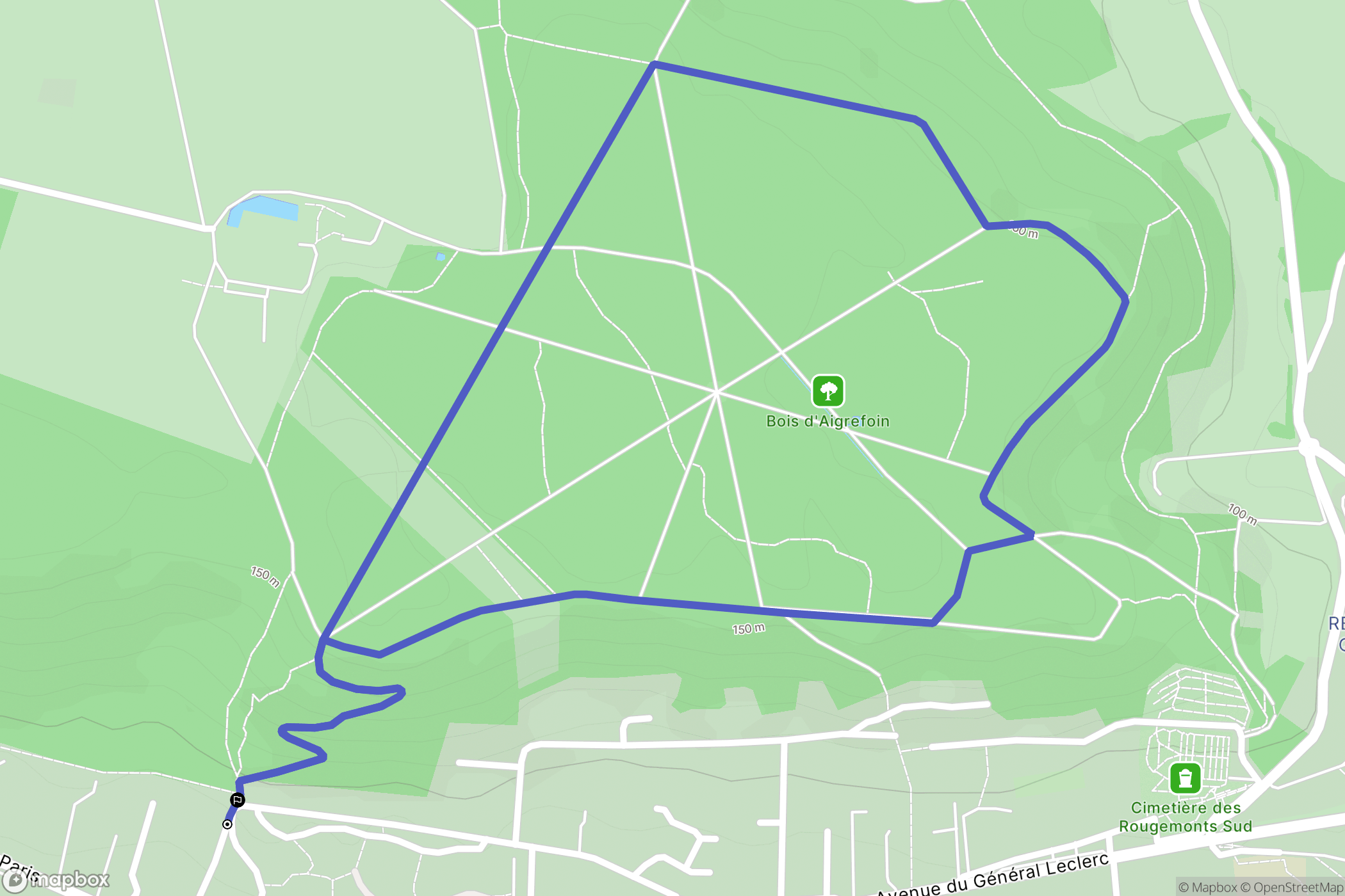 Saint-Rémy-lès-Chevreuse : carte du parcours de randonnée - France