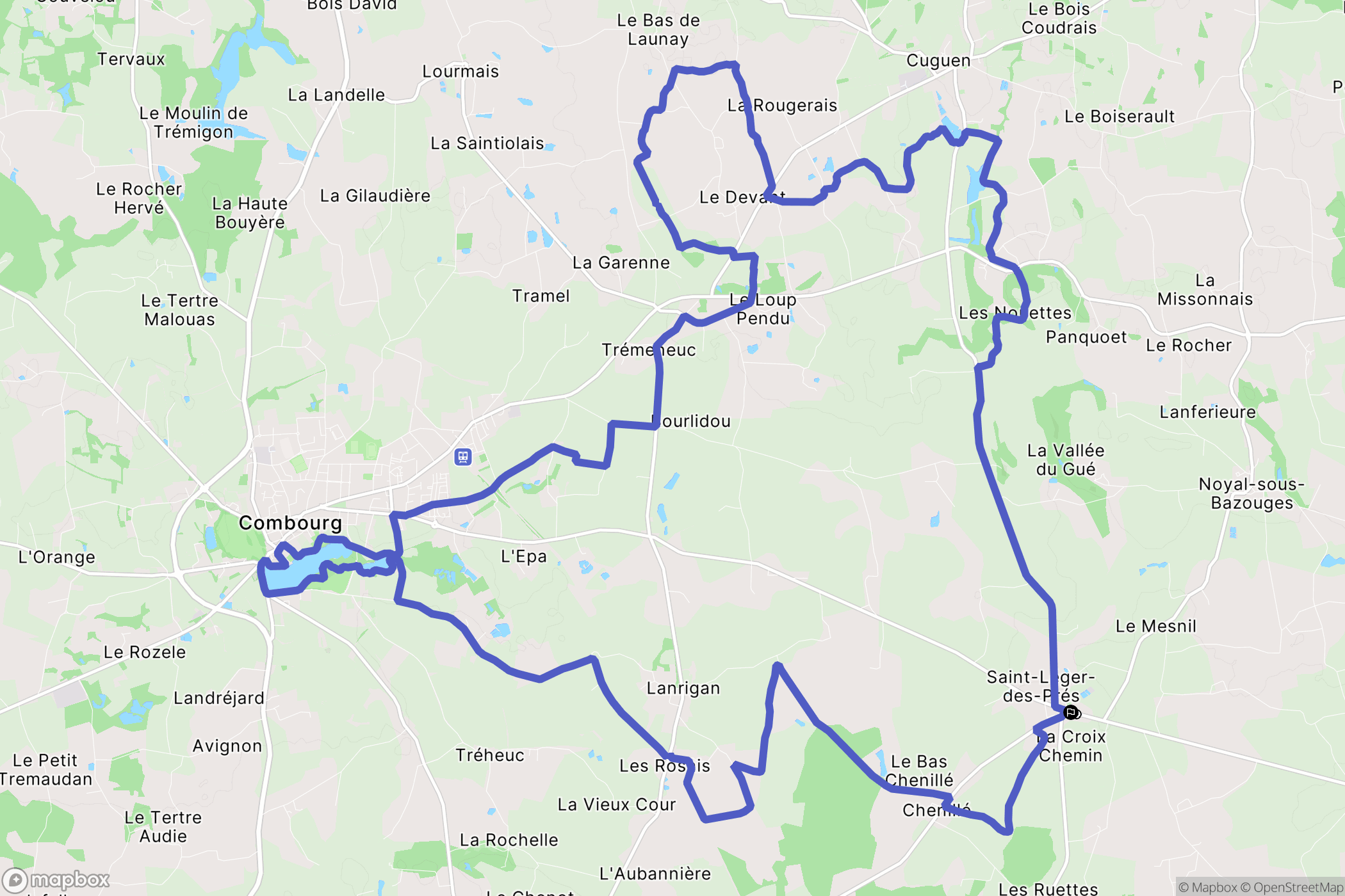 Saint-Léger-des-Prés : carte du parcours de randonnée - France