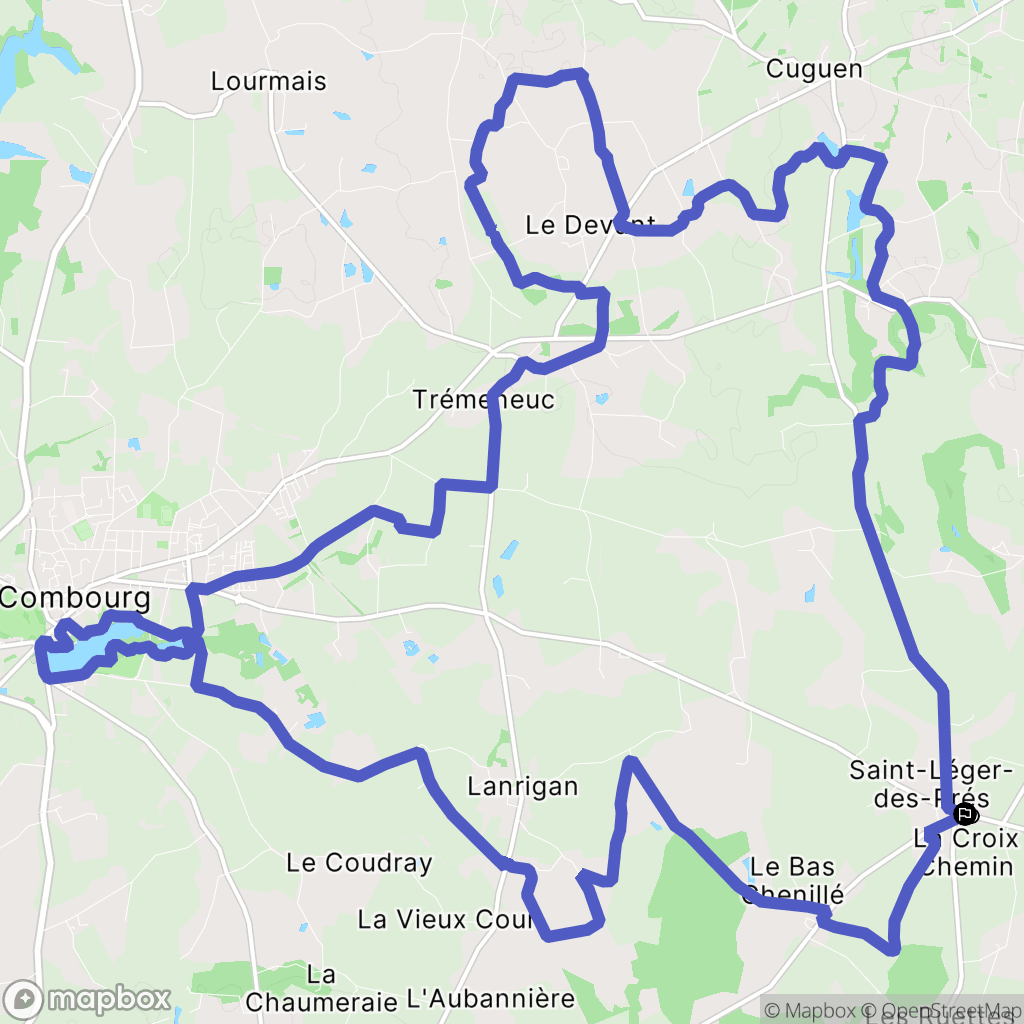 Saint-Léger-des-Prés : carte du parcours de randonnée - France