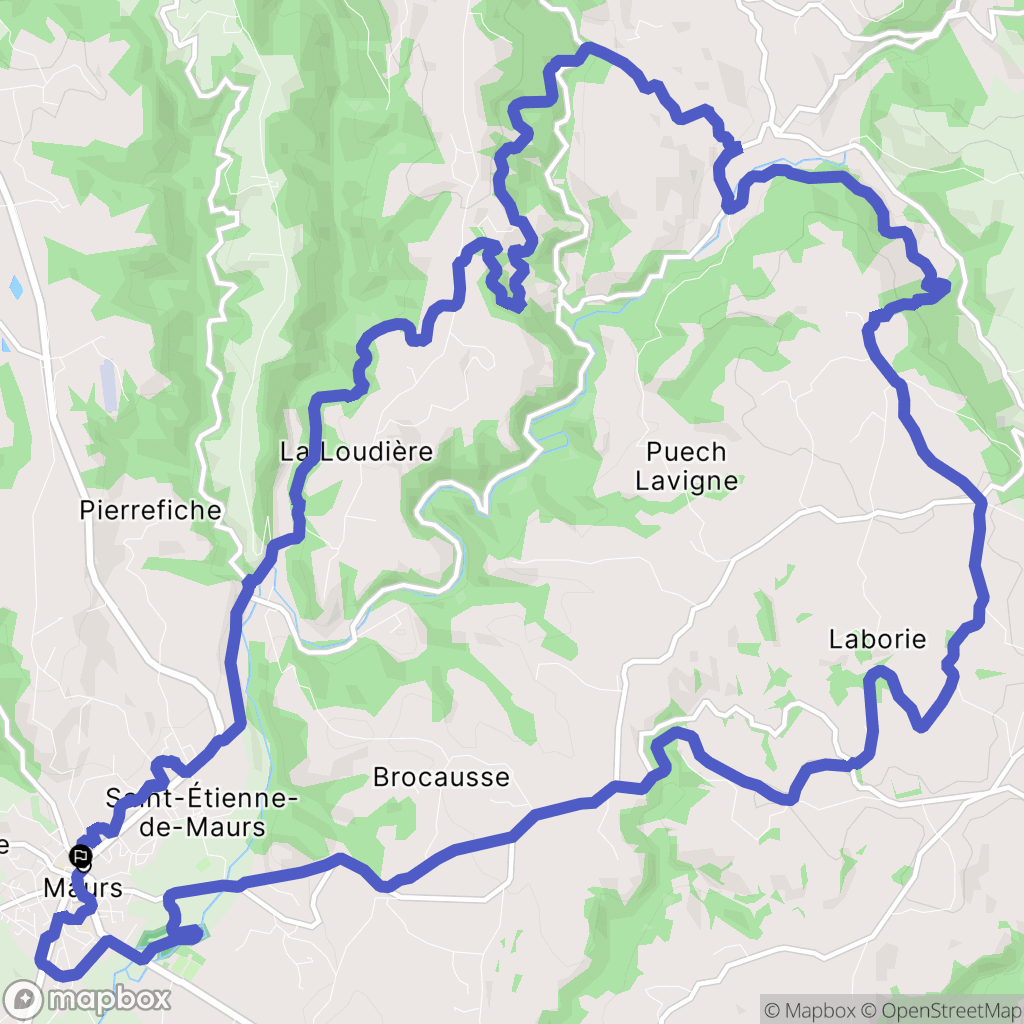 Maurs : carte du parcours de randonnée - France