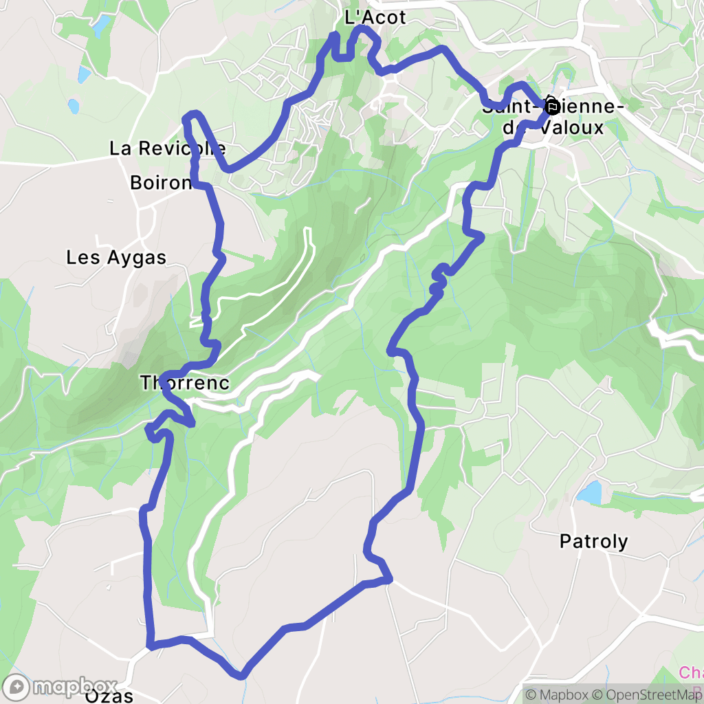 Saint-Étienne-de-Valoux : carte du parcours de randonnée - France