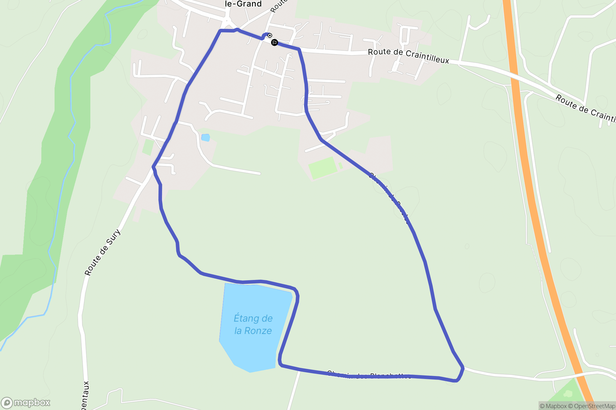 L'Hôpital-le-Grand : carte du parcours de randonnée - France