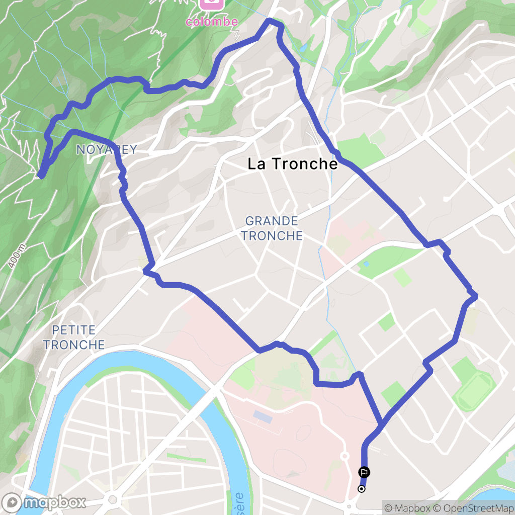 La Tronche : carte du parcours de randonnée - France