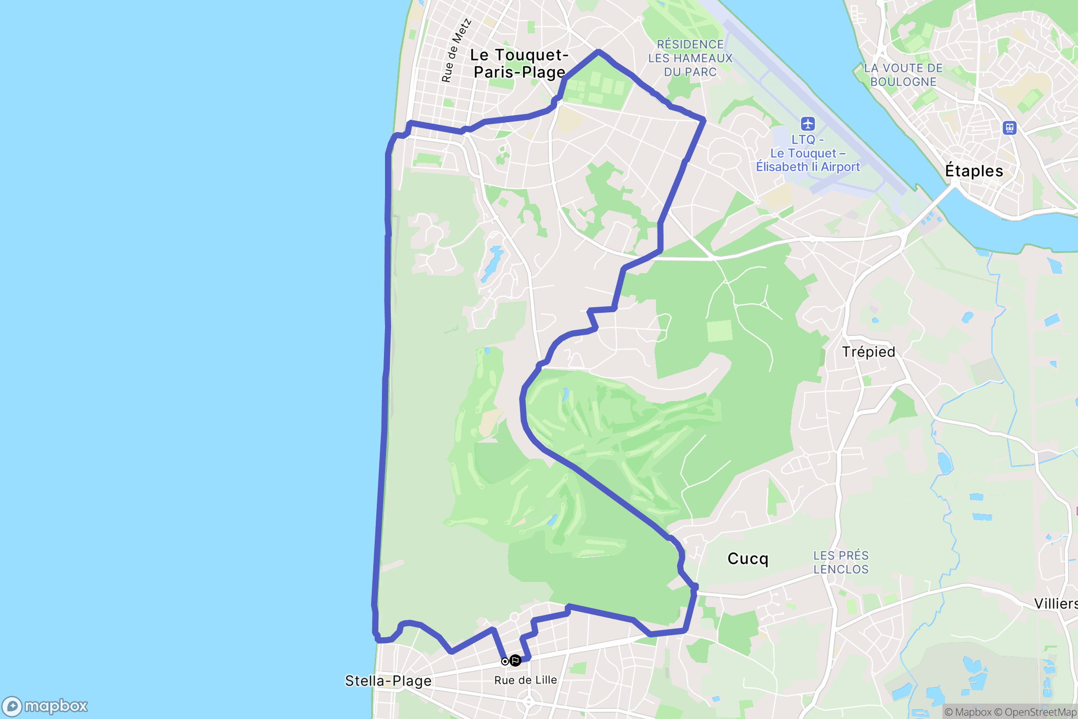 Cucq : carte du parcours de randonnée - France