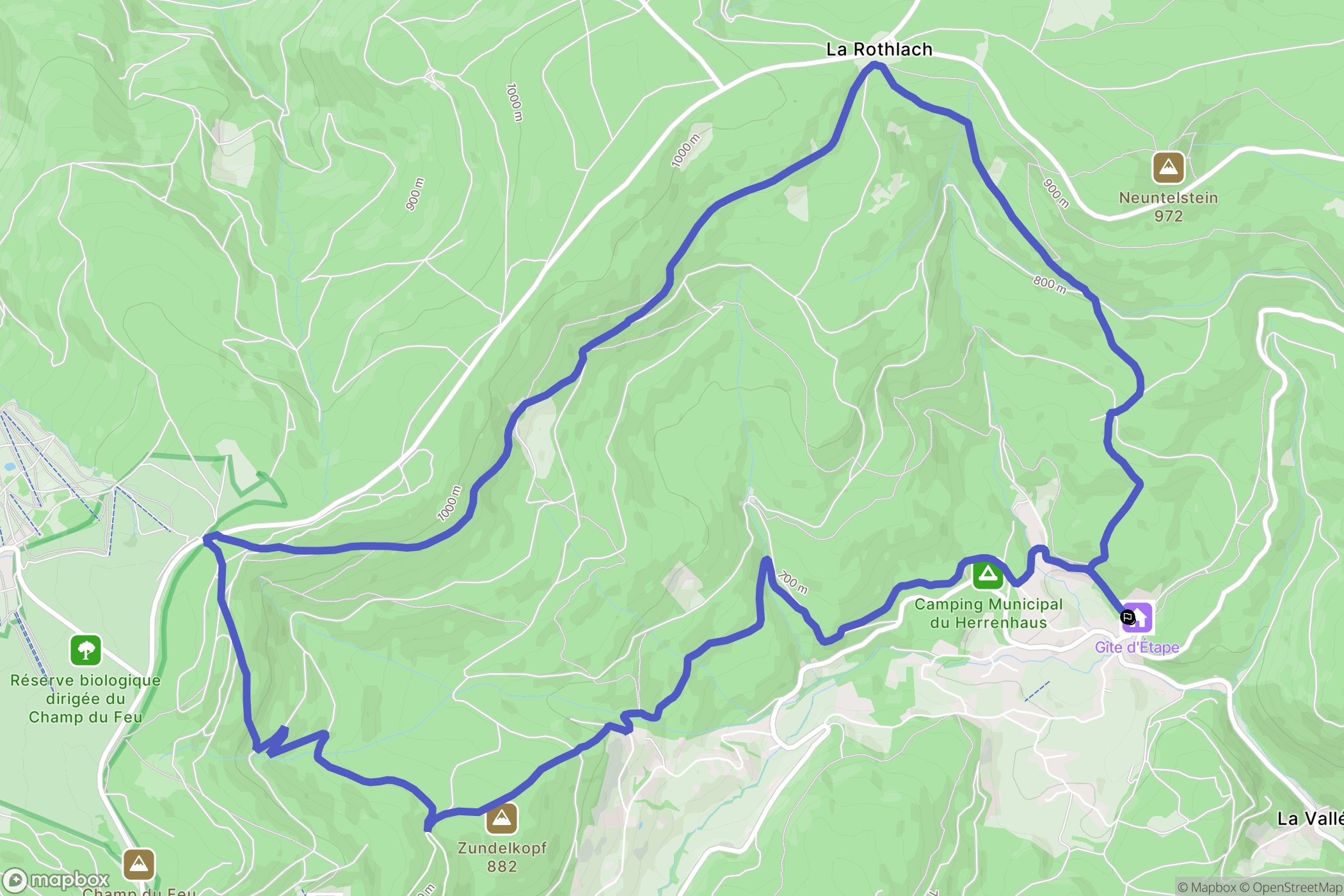 Le Hohwald : carte du parcours de randonnée - France
