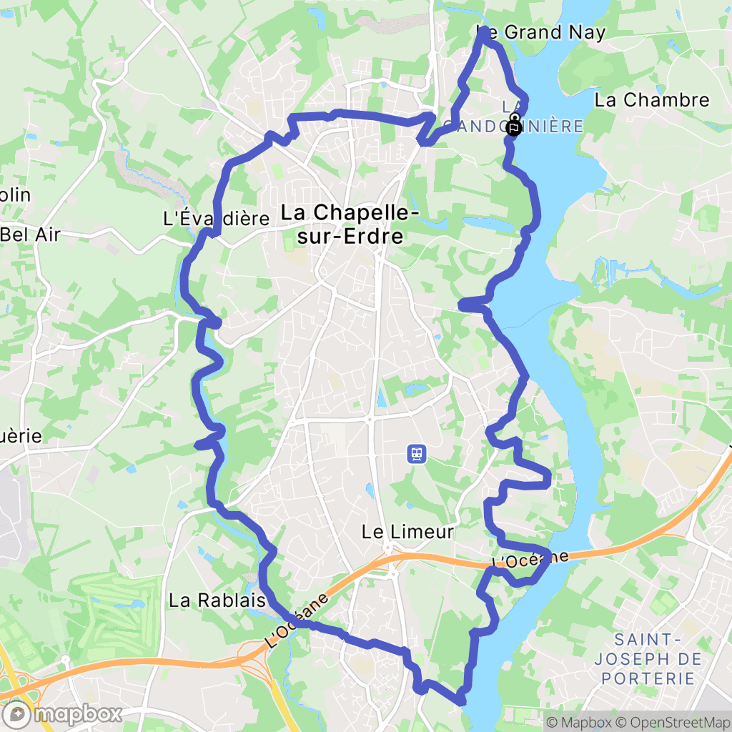 La Chapelle-sur-Erdre : carte du parcours de randonnée - France