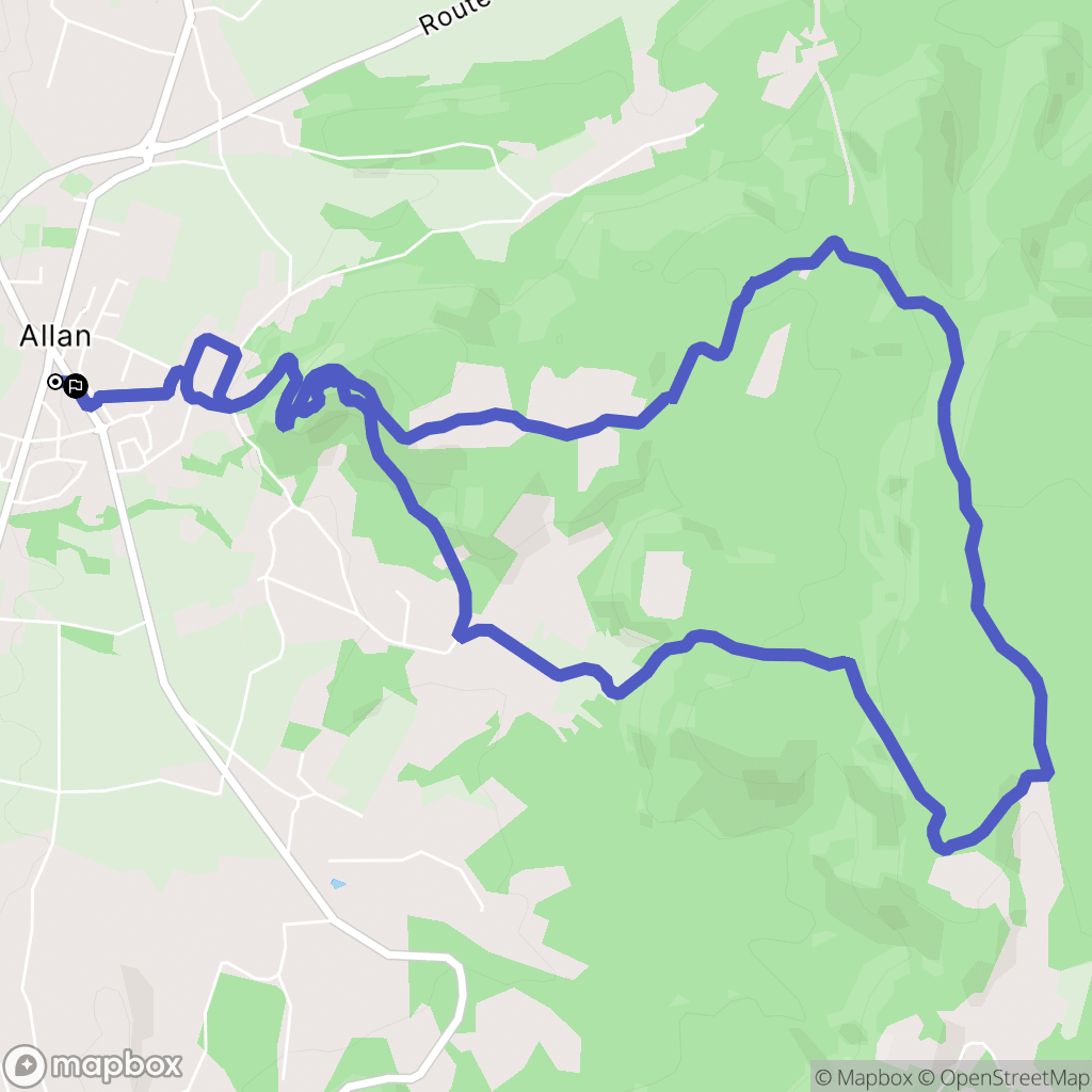 Allan : carte du parcours de randonnée - France