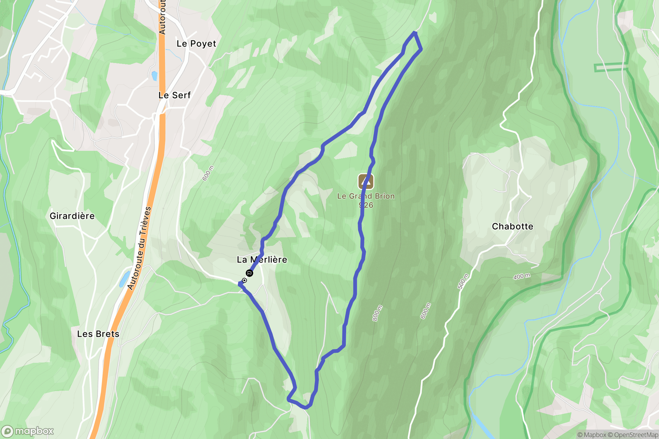 Vif : carte du parcours de randonnée - France