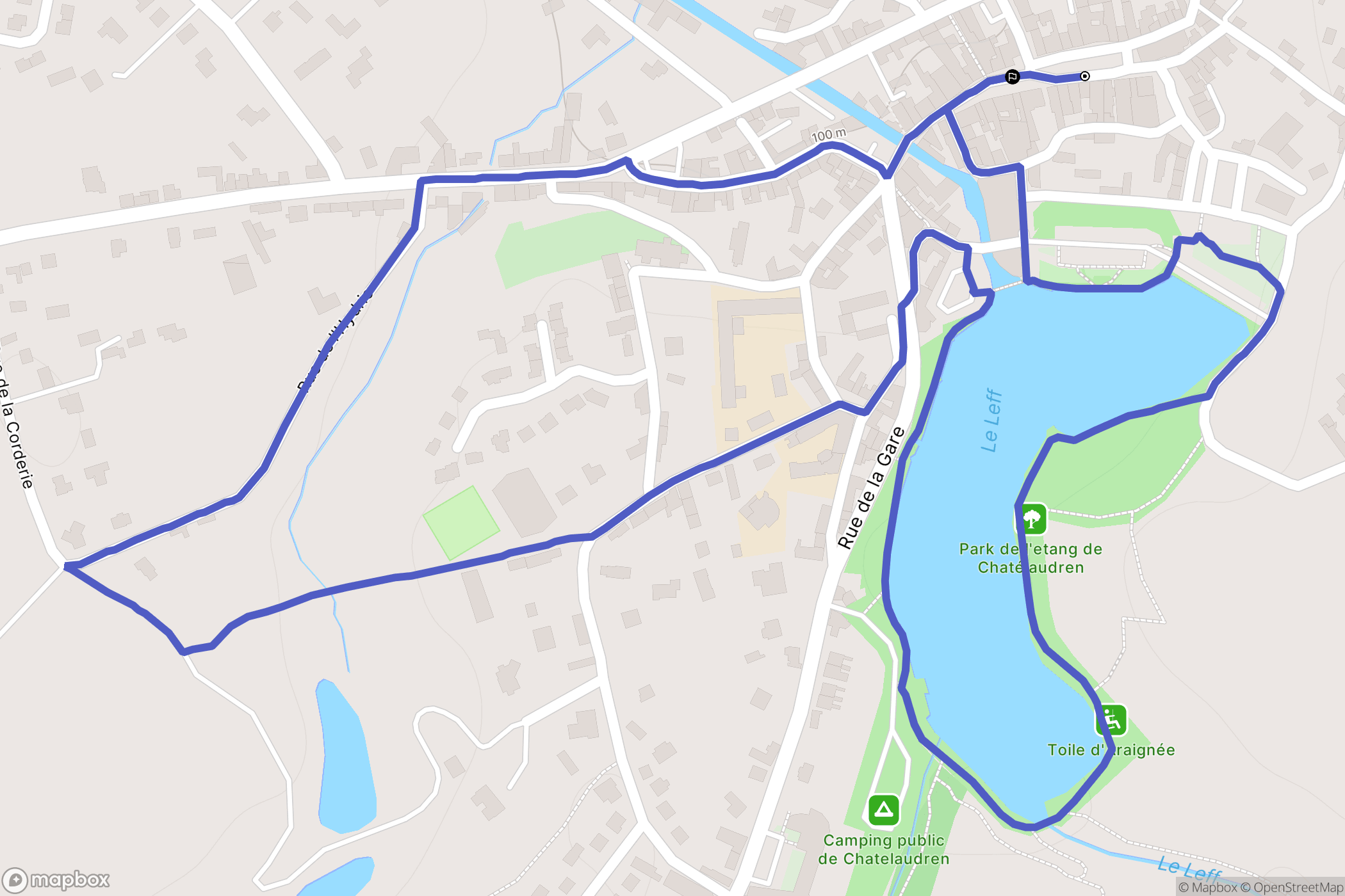Châtelaudren-Plouagat : carte du parcours de randonnée - France